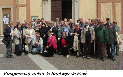 Kongresanoj cxe sanktejo de Piné
